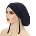 rear strap women's adult headscarf hat four seasons solid color daily versatile pullover hat Mu_maomaolike.com