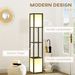 Modern Shelf Floor Lamp With Dual Ambient Light, Standing Lamp Living Room, Bedroom, 10.25"x10.25"x61.5", Black_maomaolike.com