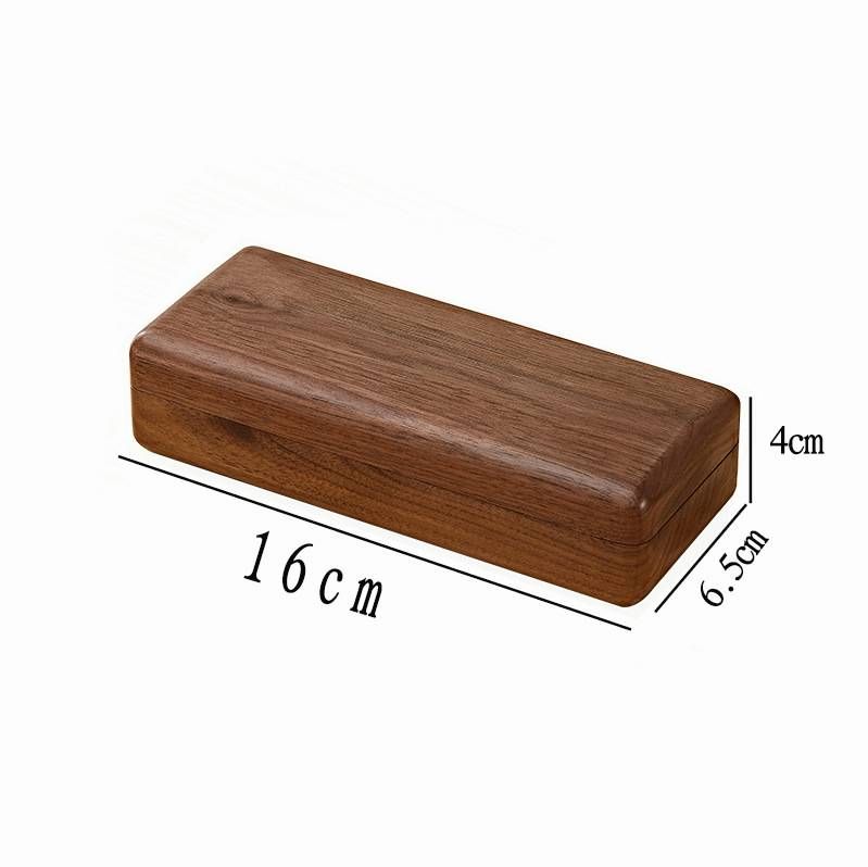 Unisex Solid wood glasses box Black walnut business gift portable men's and women's myopia glasses storage box wooden_maomaolike.com