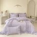 Premium Lace-Trimmed Ins Bedding Set - 1500-2000g High-Quality Polyester, Available In 1.2m-2.0m Sizes (Bed Sheets, Bed Skirts_maomaolike.com