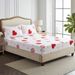 Love White Couple Polyester Skin Friendly Bed Mattress Protector Fitted Sheet_maomaolike.com