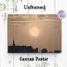 City Silhouette & Large Moon Landscape Painting Poster, Muted-tone Retro Oil Painting Style Poster, Calm Atmospheric Decor Ideal For Living Room_maomaolike.com