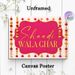 Indian Wedding Themed Shaadi Wala Ghar Painting Poster, Vibrant Magenta & Gold Traditional Style Poster, Festive Floral-adorned Design Suitable For_maomaolike.com