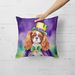 Cavalier Spaniel King Of Mardi Gras Throw Pillow Machine Washable, Indoor Outdoor Decorative Pillow For Couch, Bed Or Patio, 18Hx18W_maomaolike.com