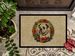 American Bulldog Christmas Flowers Doormat Front Door Mat Indoor Outdoor Rugs For Entryway, Non Slip Washable Low Pile, 24H X 36W_maomaolike.com