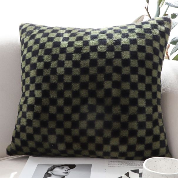 SOGA 2X 45cm Urban Light Luxury Pillow Dark Night Green Checkered Square Throw Pillow_maomaolike.com