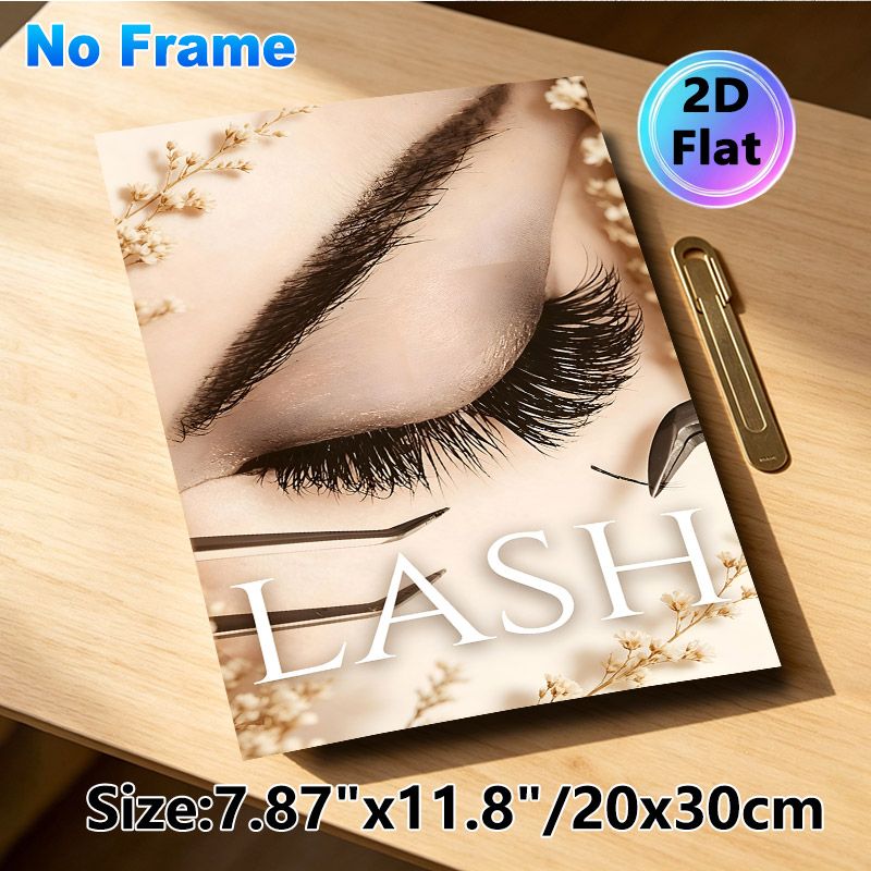 Lash Beauty Painting Poster, Soft-toned Elegant Lash & Lash Tool Scene Poster, Delicate Beauty-themed Decor Ideal For Beauty Salon, Makeup Studio_maomaolike.com