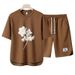 Men's Clothing 2024 Waffle Casual Summer Suit Men's Loose Teen Short sleeved T shirt Shorts Handsome Two piece Suit_maomaolike.com