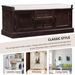 Storage Bench With 2 Drawers And 2 Cabinets,Shoe Bench With Removable Cushion For Living Room,Entryway_maomaolike.com