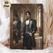 Victorian Gentleman Painting Poster, Elegant Classic Oil Painting Style Poster, Aristocratic Figure In Ornate Dark Formal Attire With Mirror_maomaolike.com