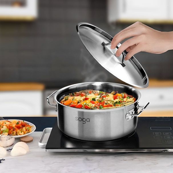 SOGA Stock Pot 32L Top Grade Thick Stainless Steel Stockpot 18/10_maomaolike.com