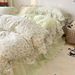 Wholesale INS Korean Skin-Friendly Washed Wrinkled Bubble Cotton Edge Princess Style Pastoral Floral Four-Piece Set_maomaolike.com