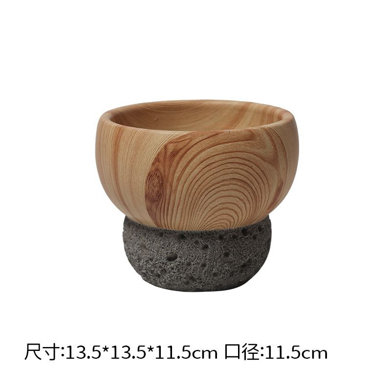 Nordic Style Cement Flower Pot Anti-Wood Grain Fashion Simple Artistic Personality Indoor Large Radish Bonsai Green Plant_maomaolike.com