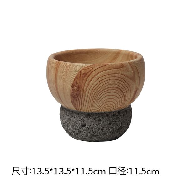 Nordic Style Cement Flower Pot Anti-Wood Grain Fashion Simple Artistic Personality Indoor Large Radish Bonsai Green Plant_maomaolike.com