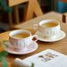 French Relief Retro Ceramic Coffee Cup And Plate Set_maomaolike.com