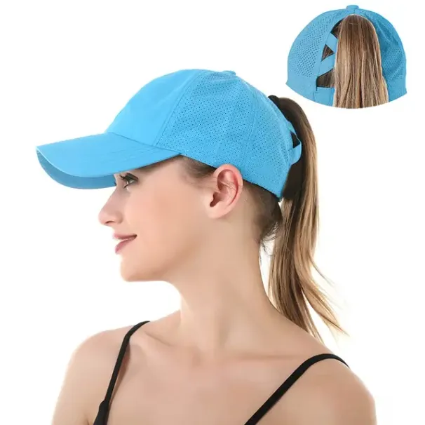 Hot Sale Quick Dry Ponytail Baseball Caps Women Criss Cross Messy Bun Snapback Hat Ponycap Trucker Hats Adjustable Outdoor Sports_maomaolike.com