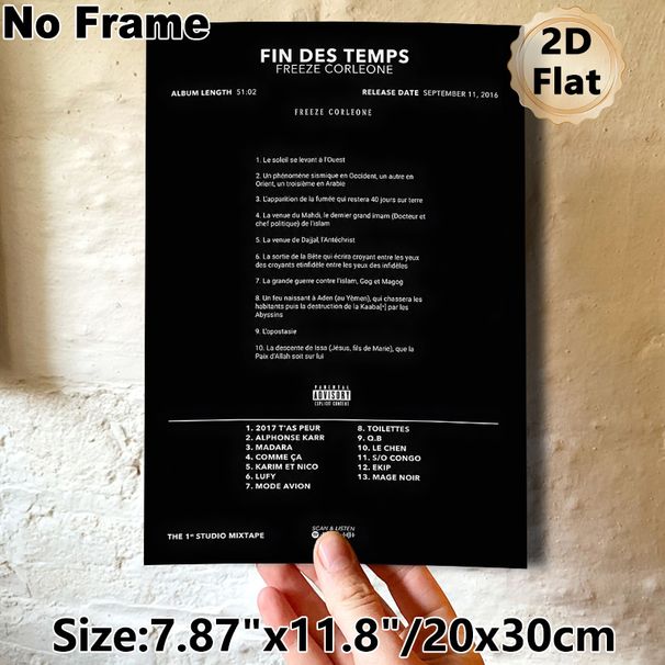 Fin Des Temps Album Tracklist Painting Poster, Sleek Monochrome Typographic Poster, Displays Complete Album Details, Ideal For Music Rooms And Home_maomaolike.com