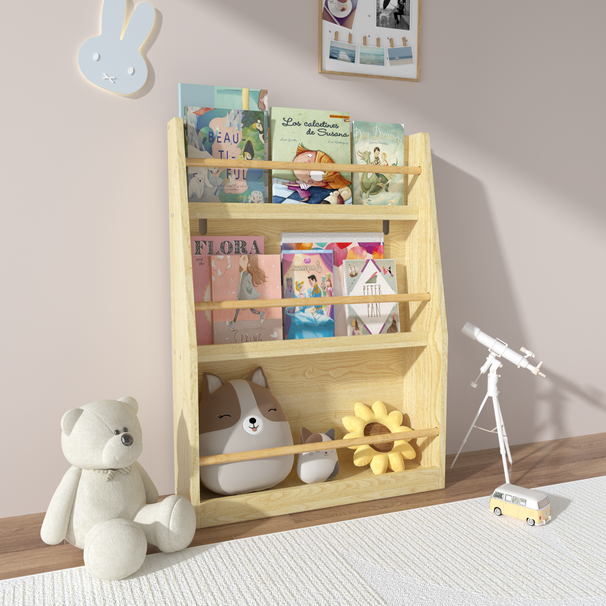 3 Tier Kids Book Shelf,Kids Book Rack, Helps Keep Bedrooms, Playrooms, And Classrooms Organized, Natural_maomaolike.com