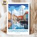 Copenhagen Harbor Themed Painting Poster, Vibrant Retro Style Poster, Scenic Waterfront With Colorful Buildings And Sailboats, Adds Charming Coastal_maomaolike.com