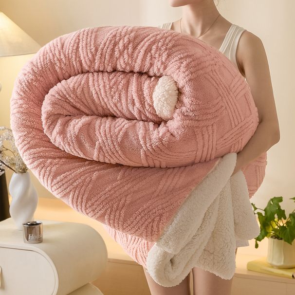 Cross-Border Taffeta Winter Thickened Double-Layer Multi-Functional Throw Lamb Fleece Sofa Air Conditioning Nap Blanket_maomaolike.com
