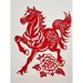 Chinese Folk Paper-Cutting Finished Horse Arrives Success Flower Blooms Wealth Transparent Waterproof Sunproof_maomaolike.com