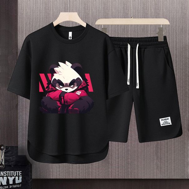 Men's Clothing 2024 Waffle Casual Summer Suit Men's Loose Teen Short sleeved T shirt Shorts Handsome Two piece Suit_maomaolike.com