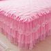 Korean Style Lace Skirt Single Piece Male President Dream Silk Bed Set Quilted Thickened 1.8m Mattress Non-Slip Protective Cover_maomaolike.com