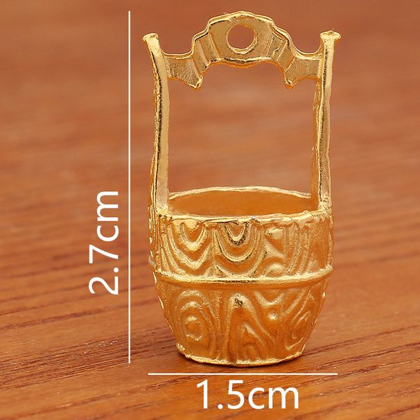 New Style Of Gold Small Keychain Pendant Creative Alloy Jewelry Fortune Bucket Street Stall Craft_maomaolike.com