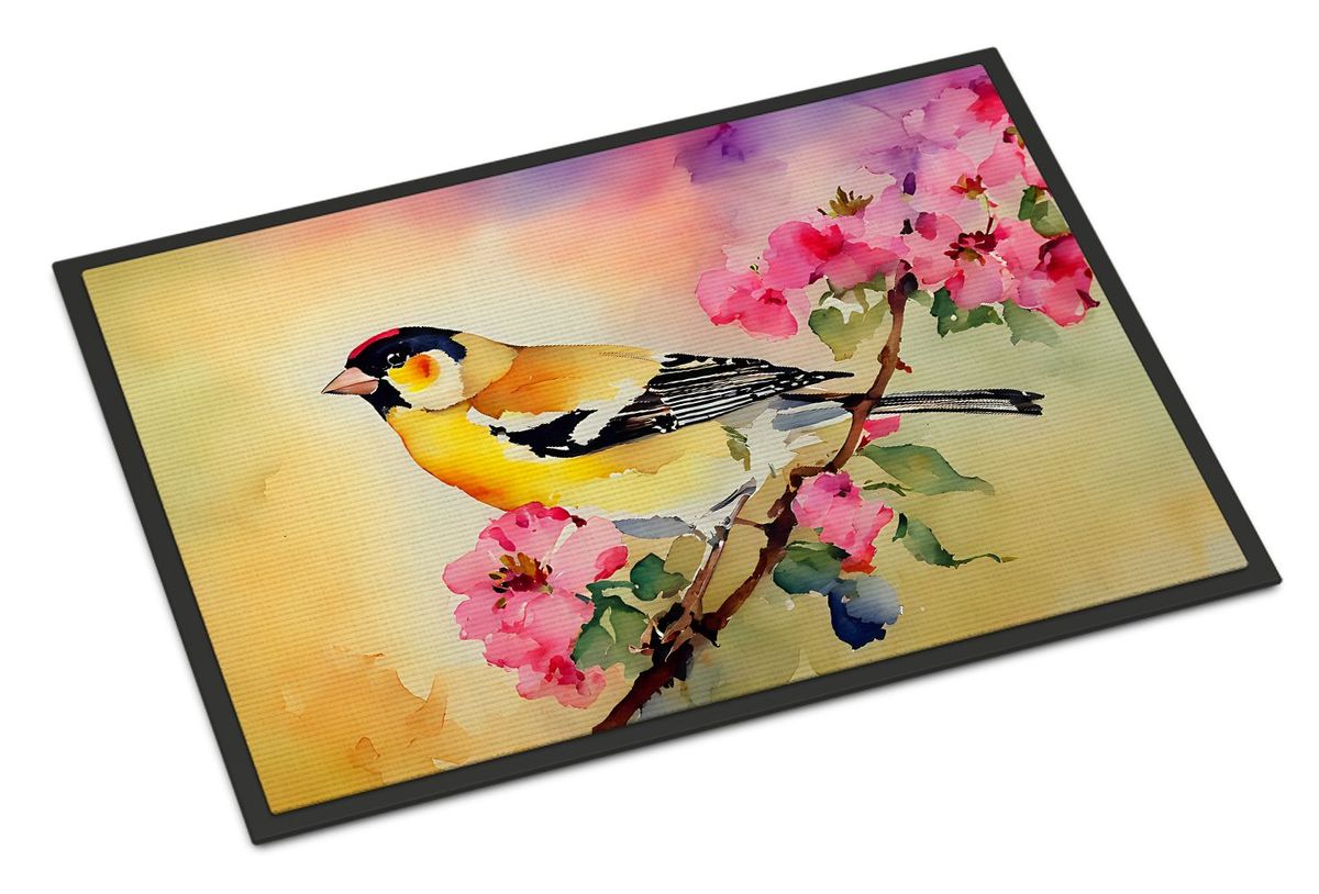 Goldfinch Doormat Front Door Mat Indoor Outdoor Rugs For Entryway, Non Slip Washable Low Pile, 24H X 36W_maomaolike.com