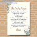 The Lord's Prayer Painting Poster, Elegant Watercolor Eucalyptus & Gold Accented Text Poster, Inspirational Religious Verse Decor For Home, Prayer_maomaolike.com