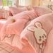 Winter Thickened Snowflake Four-Piece Double-Sided Fleece Milk Velvet Duvet Cover Bed Sheet Double Dormitory Home Three-Piece Set_maomaolike.com