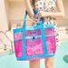 Mesh Beach Bag Large Capacity Swim Bag, Breathable Quick Draining Travel Tote Bag With Multi Pockets, Handbag Shoulder Swimwear Storage Bag_maomaolike.com