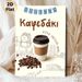 Coffee Themed Painting Poster, Warm Hand-drawn Coffee Cup & Beans With City Sketch Poster, Cozy Coffee-inspired Decor For Café, Kitchen And Office_maomaolike.com