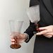 Clearance Vintage French Style High-Value Vertical Stripe Tall Red Beverage Ice Cream Wine Glass_maomaolike.com