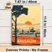 Jerusalem Cityscape Painting Poster, Warm-toned Vintage Travel Style Poster, Captivating Sunset-over-city View With Iconic Domed Building, Ideal For_maomaolike.com