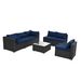 Patio Furniture PE Wicker & Tempered Glass Table_maomaolike.com