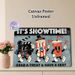 Movie Night Themed Painting Poster, Vintage Cartoon Style Playful Cinema Characters Poster, Retro Movie-inspired Decor Suitable For Home Theater_maomaolike.com