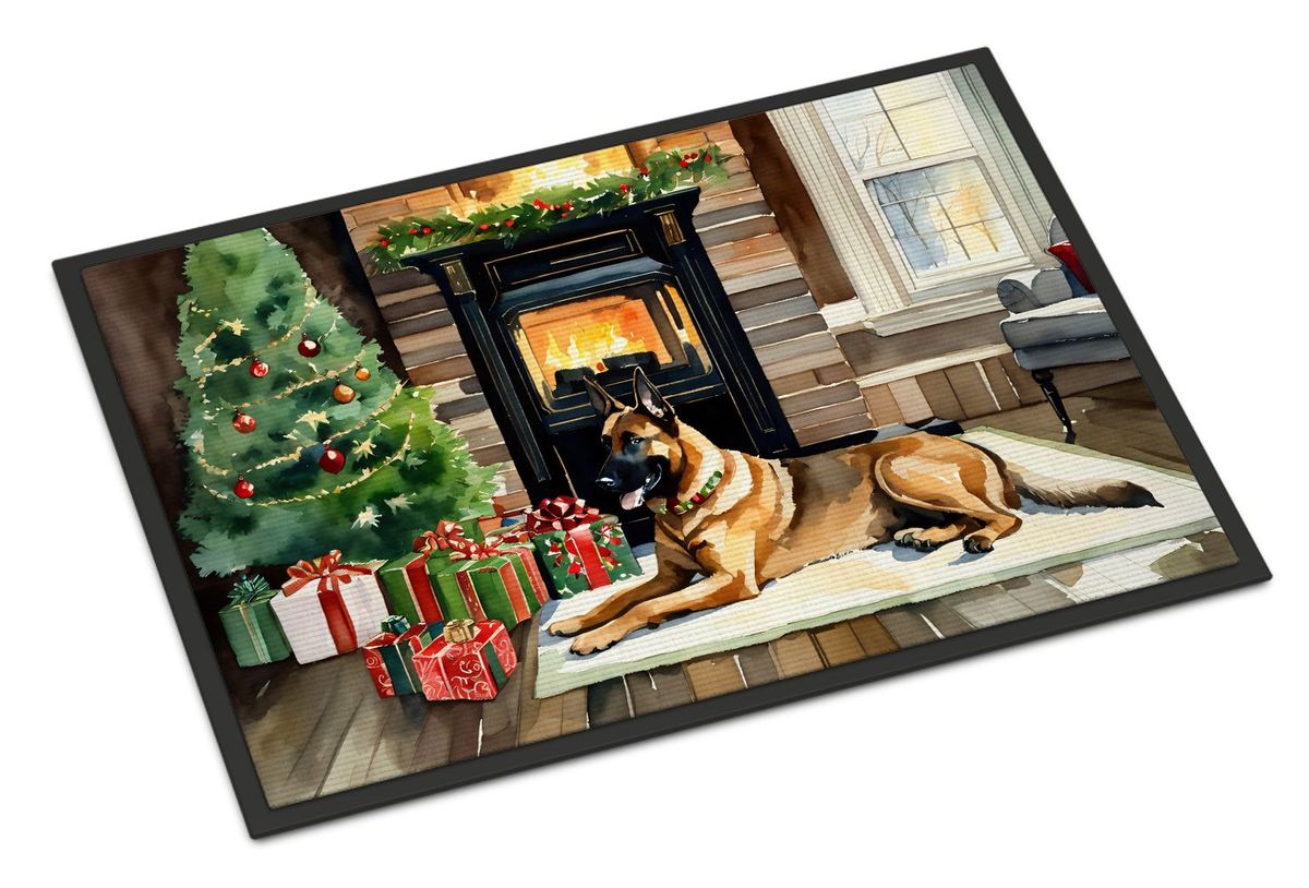 Belgian Malinois Cozy Christmas Doormat Front Door Mat Indoor Outdoor Rugs For Entryway, Non Slip Washable Low Pile, 24H X 36W_maomaolike.com