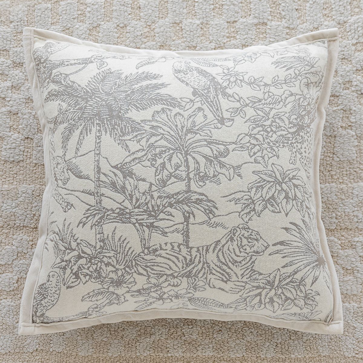 Plush Sofa Pillow Cover Light Luxury Chenille Jacquard Living Room Pillow Cover Bedside Cushion Bed Back Pillow_maomaolike.com
