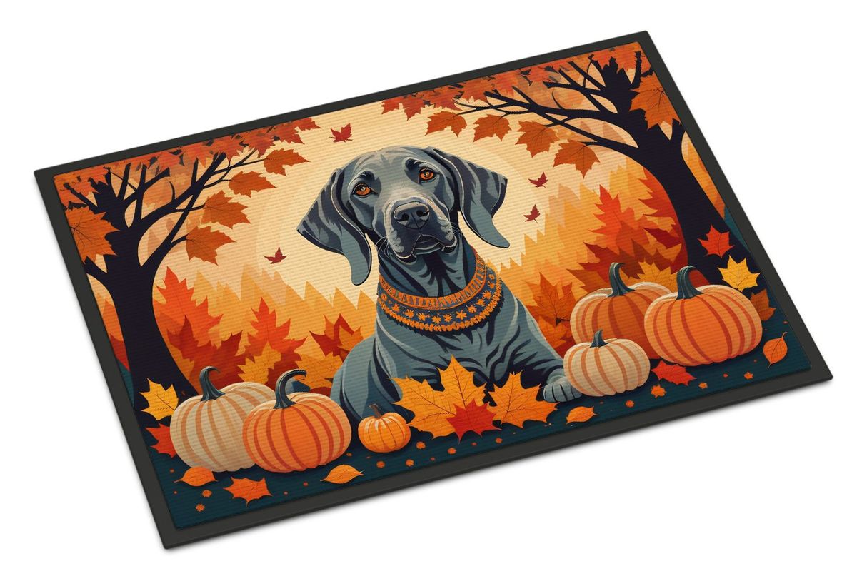 Weimaraner Fall Doormat Front Door Mat Indoor Outdoor Rugs For Entryway, Non Slip Washable Low Pile, 24H X 36W_maomaolike.com