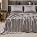 Striped Silky Satin Bed Sheet Three Piece Set_maomaolike.com