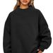 Women's sweatshirt long sleeve turtleneck pullover sweatshirt casual sweatshirt fleece top_maomaolike.com