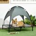 PawHut Elevated Portable Dog Cot Pet Bed With UV Protection Canopy Shade, 36 Inch, Gray_maomaolike.com