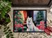 Japanese Spitz Cozy Christmas Doormat Front Door Mat Indoor Outdoor Rugs For Entryway, Non Slip Washable Low Pile, 24H X 36W_maomaolike.com