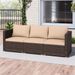3 Pieces Patio Sectional Sofa Set PE Rattan Modular Couch Furniture Set With Soft Cushions Slip Foot Pads Accommodates Up To 400 Lbs_maomaolike.com