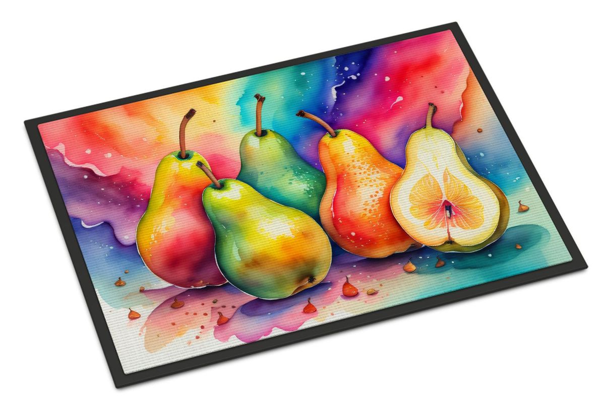 Colorful Pears Doormat Front Door Mat Indoor Outdoor Rugs For Entryway, Non Slip Washable Low Pile, 24H X 36W_maomaolike.com