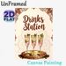 Drinks Station Painting Poster, Vintage Bohemian Style Poster, Elegant Pink Cocktail With Mint & Lime Design, Creates Cozy Beverage Area Atmosphere_maomaolike.com