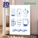 Coffee Themed Painting Poster, Hand-drawn Blue-toned Coffee Utensils Poster, Warm Coffee-inspired Decor Ideal For Kitchen, Café And Dining Space_maomaolike.com