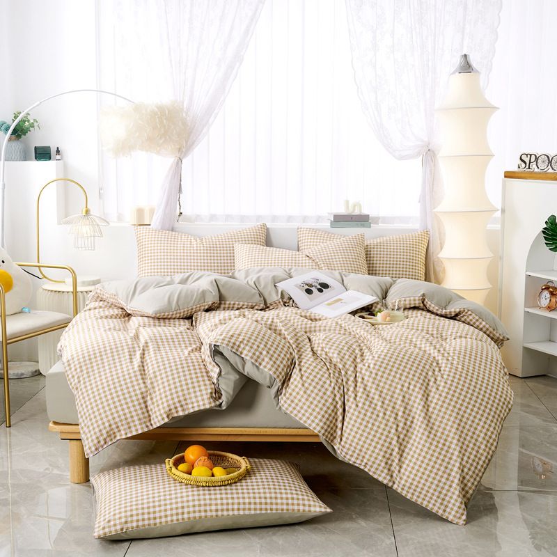 Bedding Sets Solid Color Bedding Quilt Cover Bed Sheet Three Piece Set Four Piece Set_maomaolike.com
