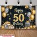50th Birthday Party Banner - 2D Flat Polyester Backdrop, Wall Hanging Photo Props, Celebration Party Decor_maomaolike.com